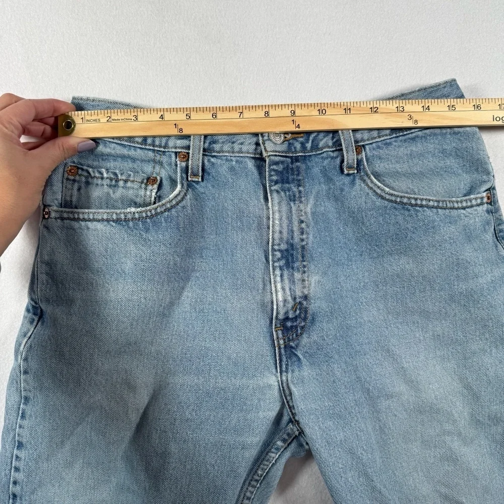 Levis Jeans Mens 34x32 Blue 505 Straight Leg High Rise Light Wash